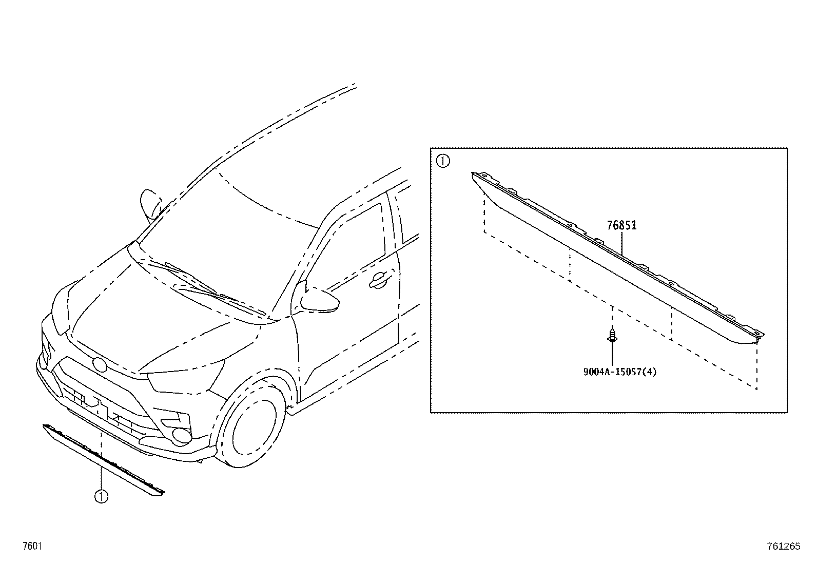 76873-BZ030 PROTECTOR, REAR SPOILER, RH product image