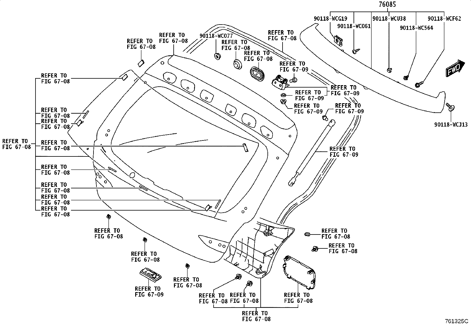 76085-WC061 SPOILER SUB-ASSY, REAR product image