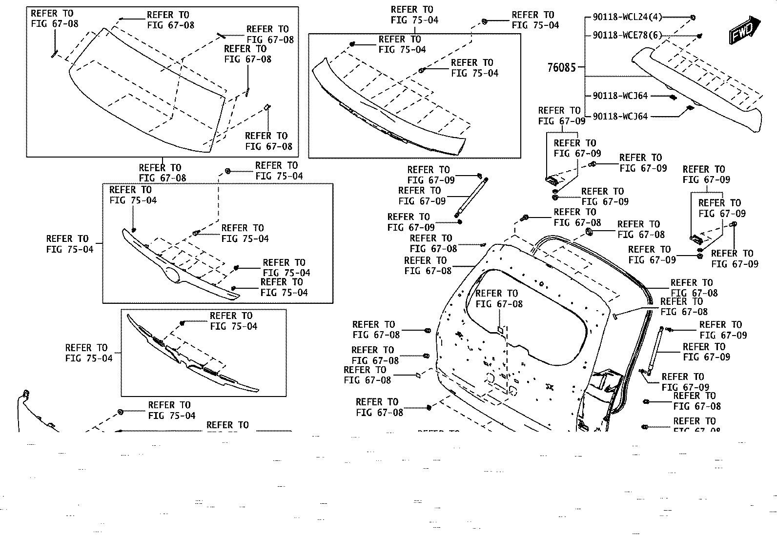 76085-WC030 SPOILER SUB-ASSY, REAR product image