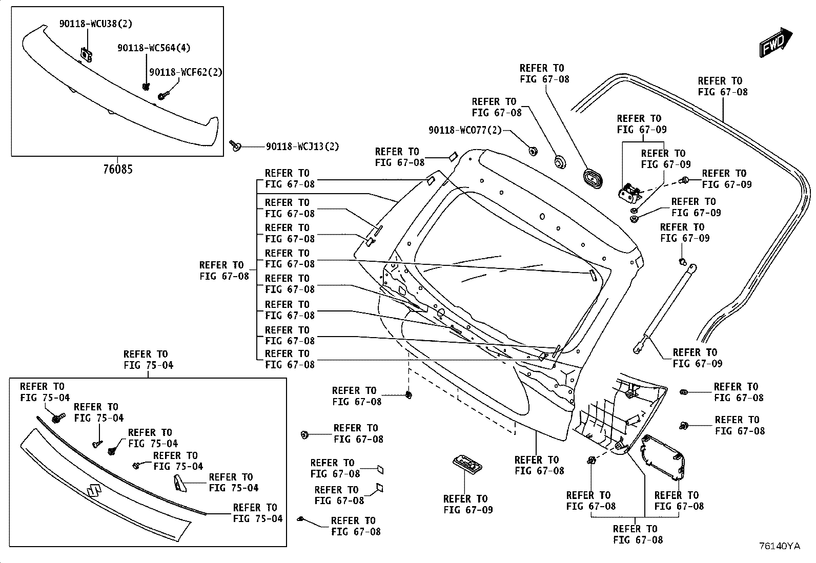 76085-WC056 SPOILER SUB-ASSY, REAR product image
