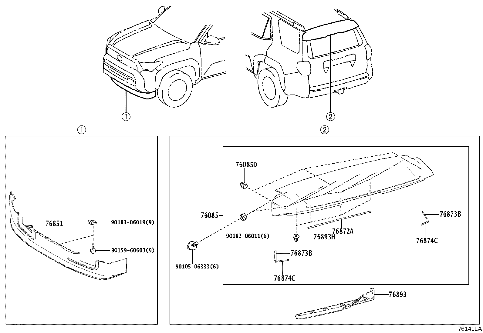 76085-35906 SPOILER SUB-ASSY, REAR product image