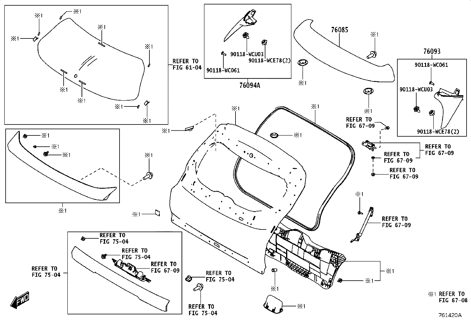 76085-WC070 SPOILER SUB-ASSY, REAR product image