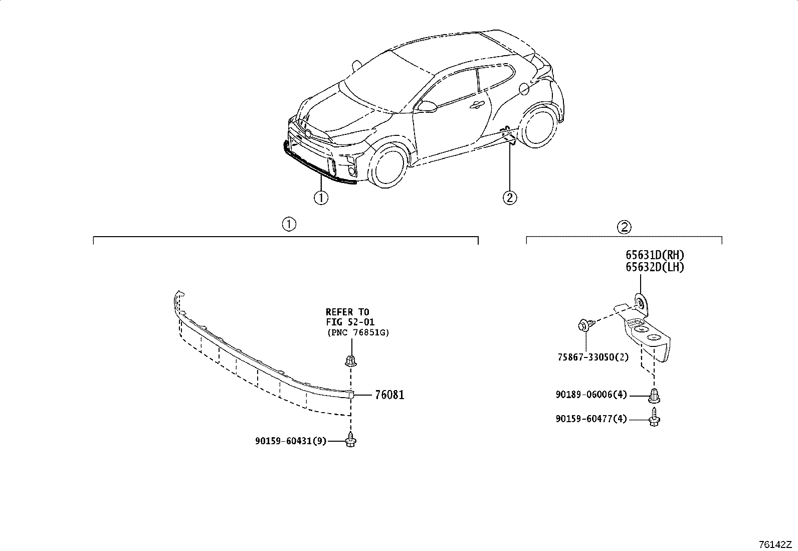 76085-52410 SPOILER SUB-ASSY, REAR product image