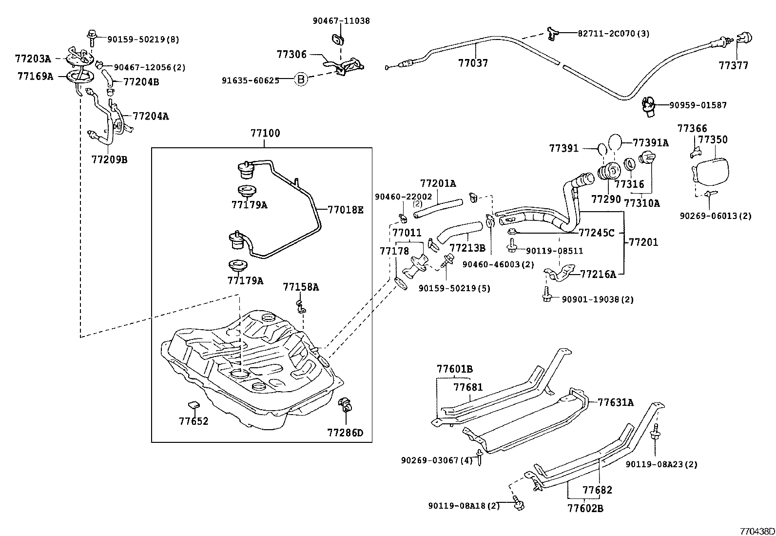 77203-21070 TUBE SUB-ASSY, FUEL SUCTION product image