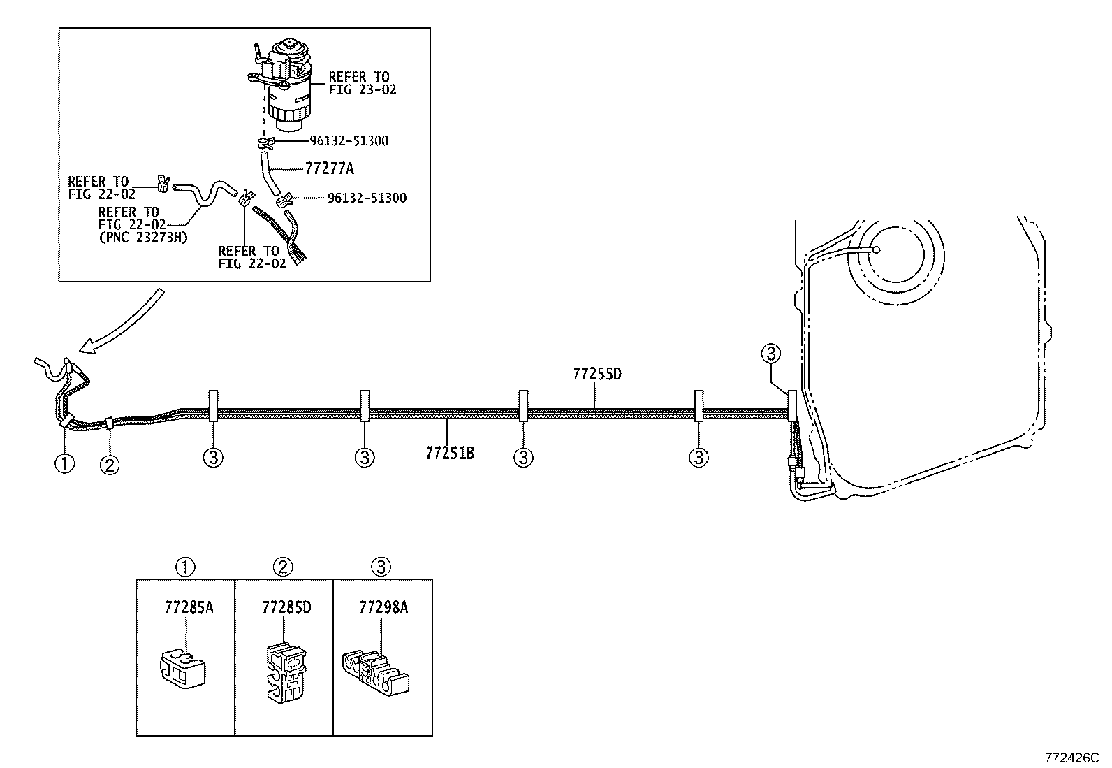 77027-02060 TUBE SUB-ASSY, FUEL EMISSION, NO.1 product image