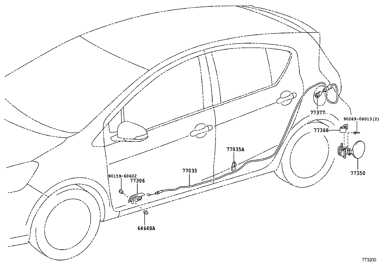 77209-52240 TUBE SUB-ASSY, FUEL TANK MAIN product image