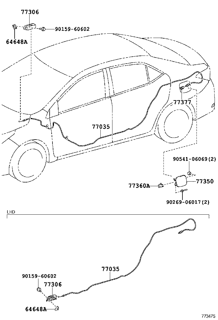77209-02090 TUBE SUB-ASSY, FUEL TANK MAIN product image