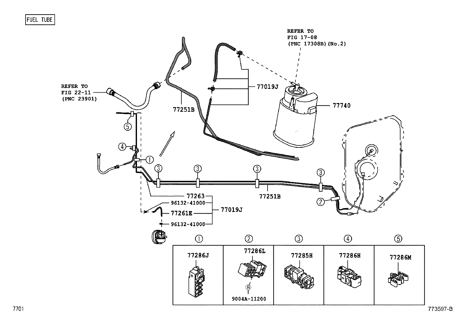 90044-64657 CLAMP, FUEL TUBE, NO.1 product image