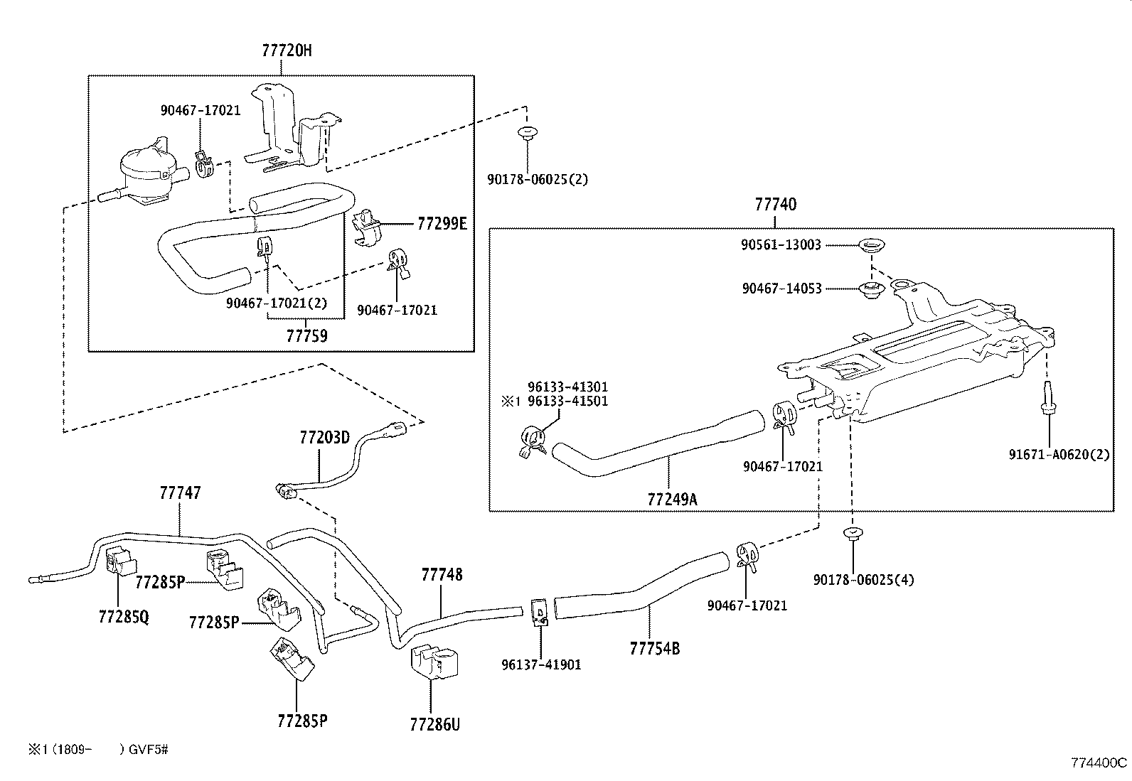 77209-11050 TUBE SUB-ASSY, FUEL TANK MAIN product image