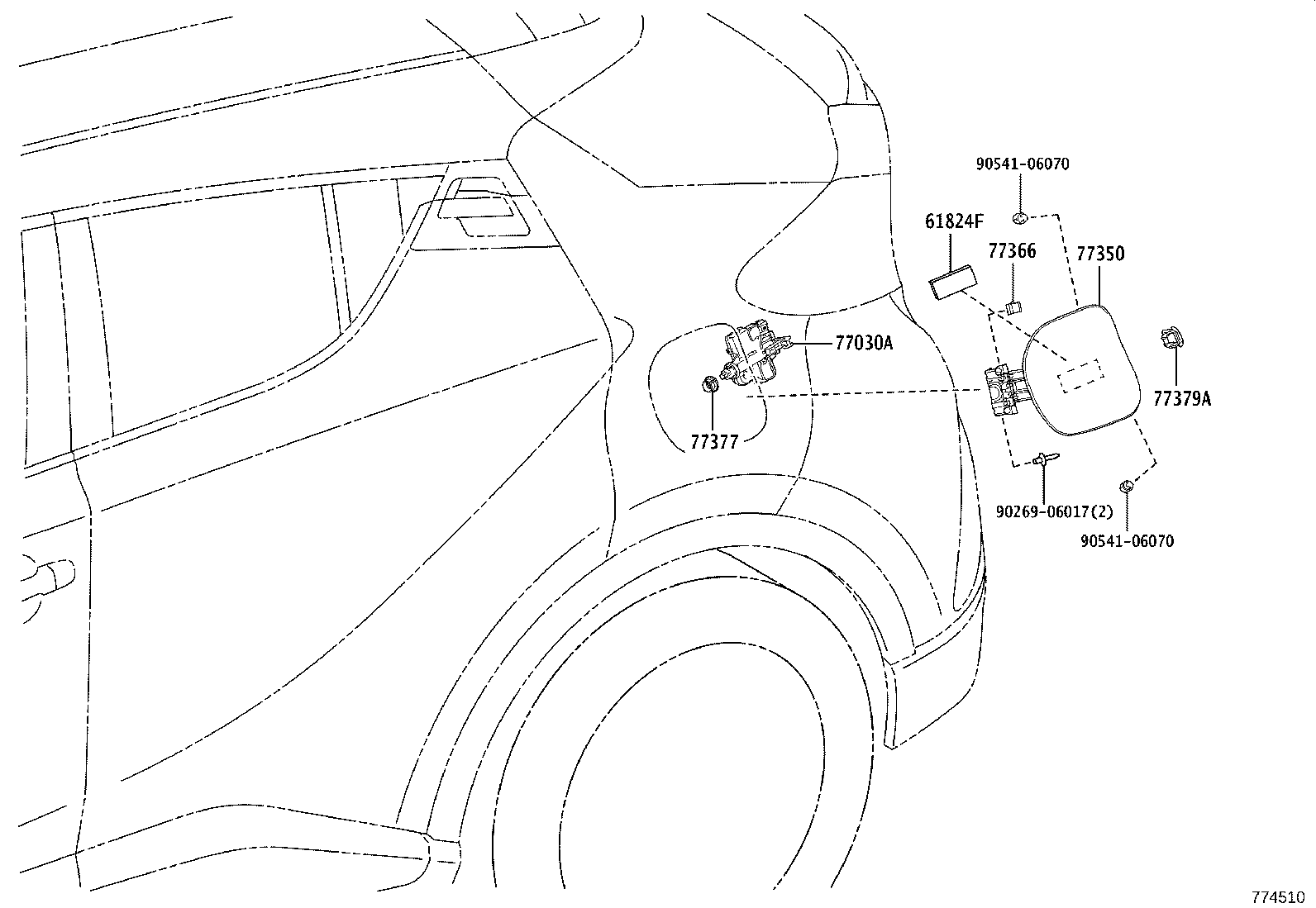 77213-F4020 HOSE, FUEL TANK TO FILLER PIPE product image