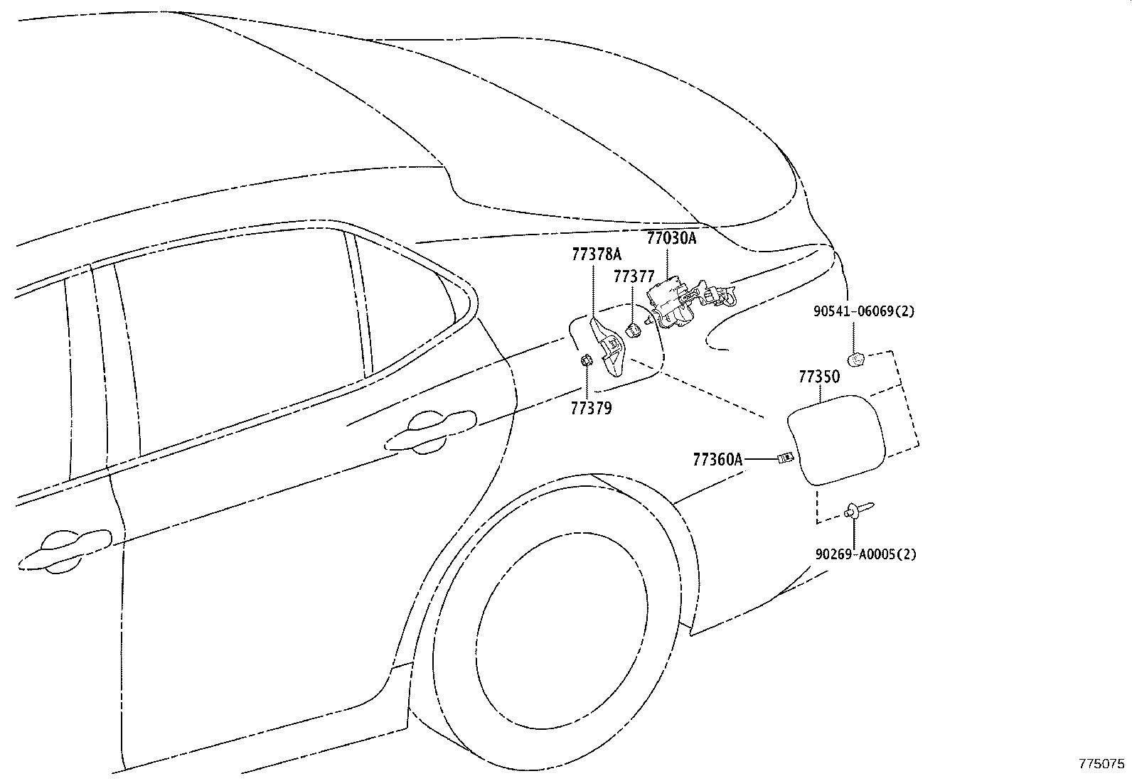 77209-06111 TUBE SUB-ASSY, FUEL TANK MAIN product image