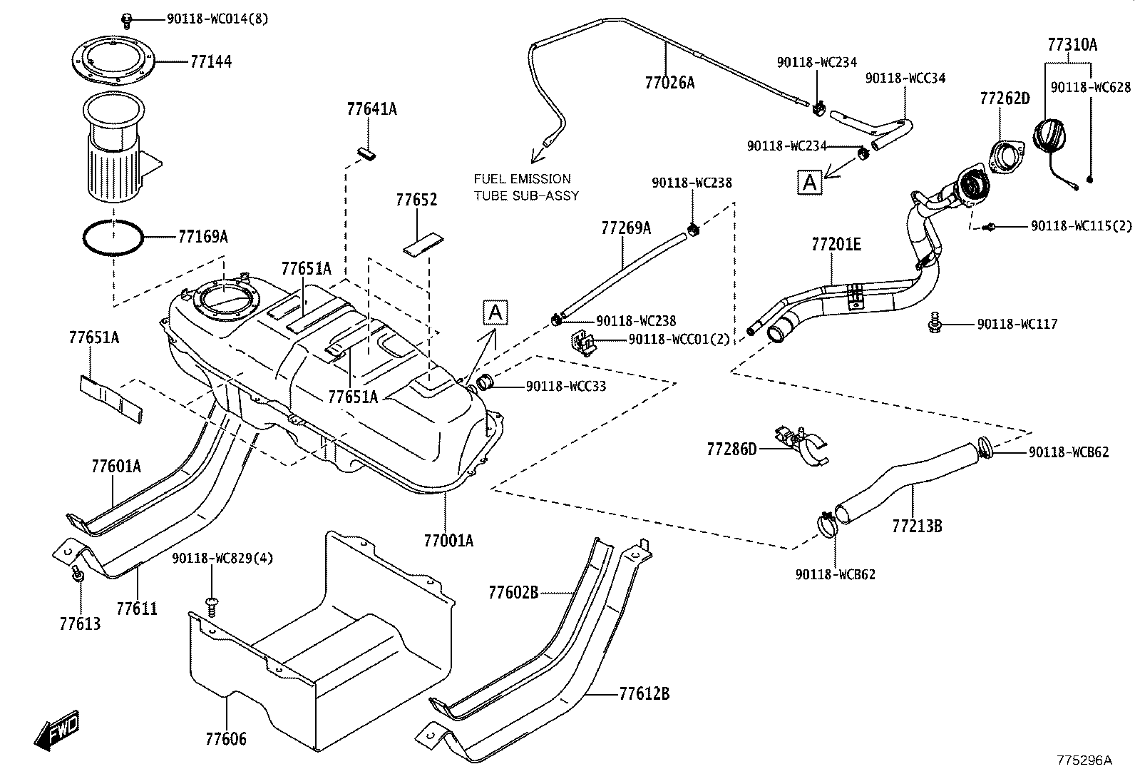 77251-WC003 TUBE SUB-ASSY, FUEL TANK MAIN product image