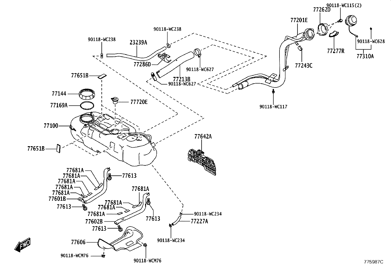 77251-WC010 TUBE SUB-ASSY, FUEL TANK MAIN product image
