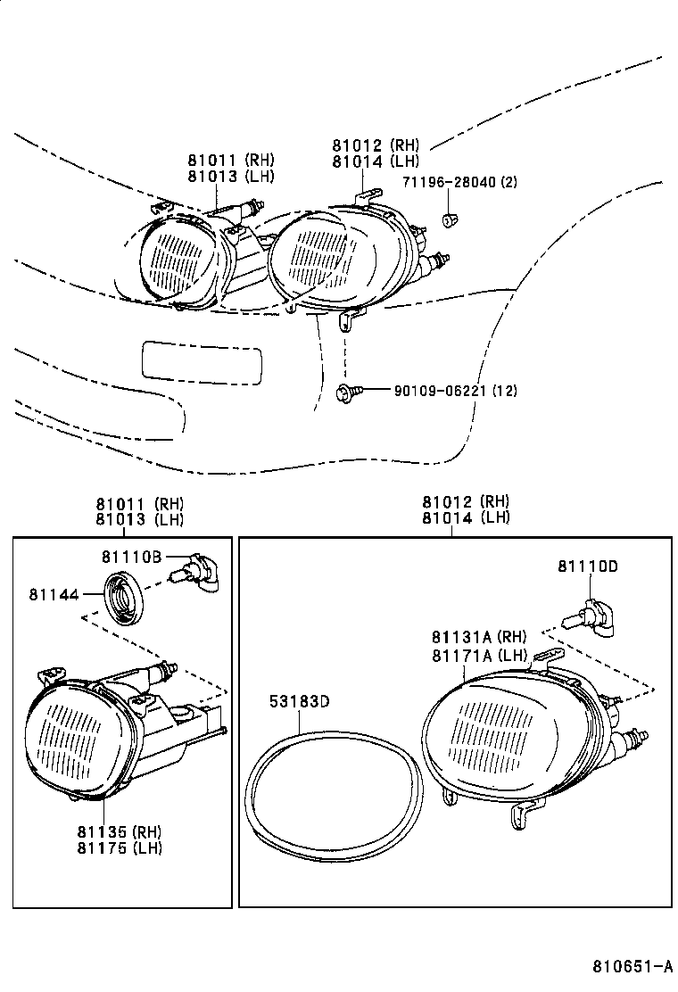 53183-20110 SEAL, HEADLAMP COVER TO HOOD product image