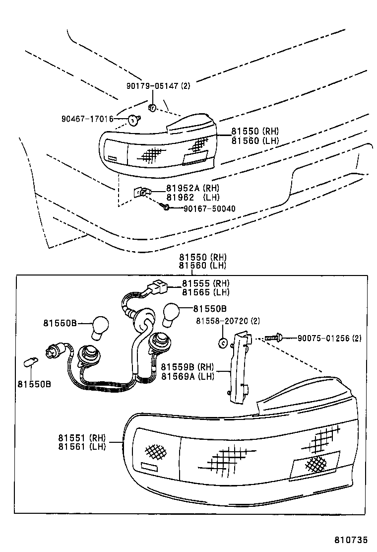81394-06010 BRACKET, REAR COMBINATION LAMP, LH product image