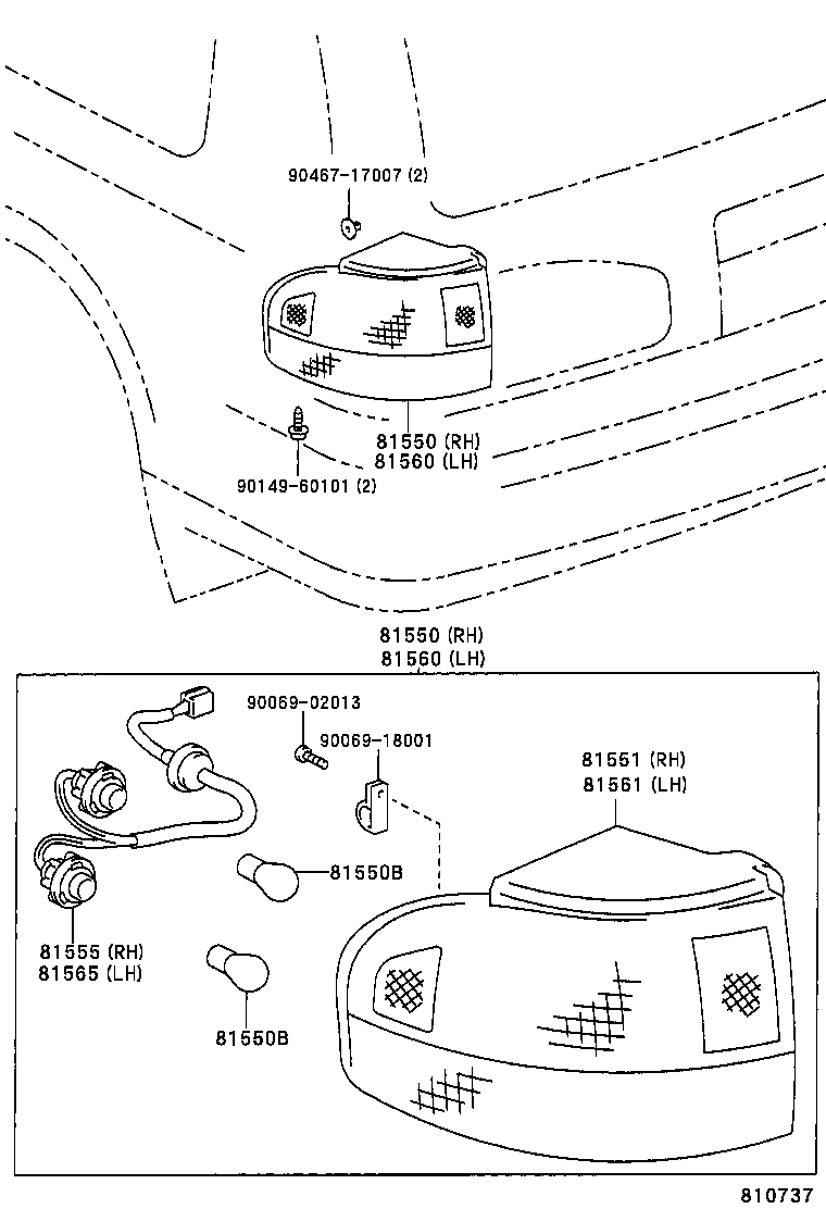 81394-06010 BRACKET, REAR COMBINATION LAMP, LH product image