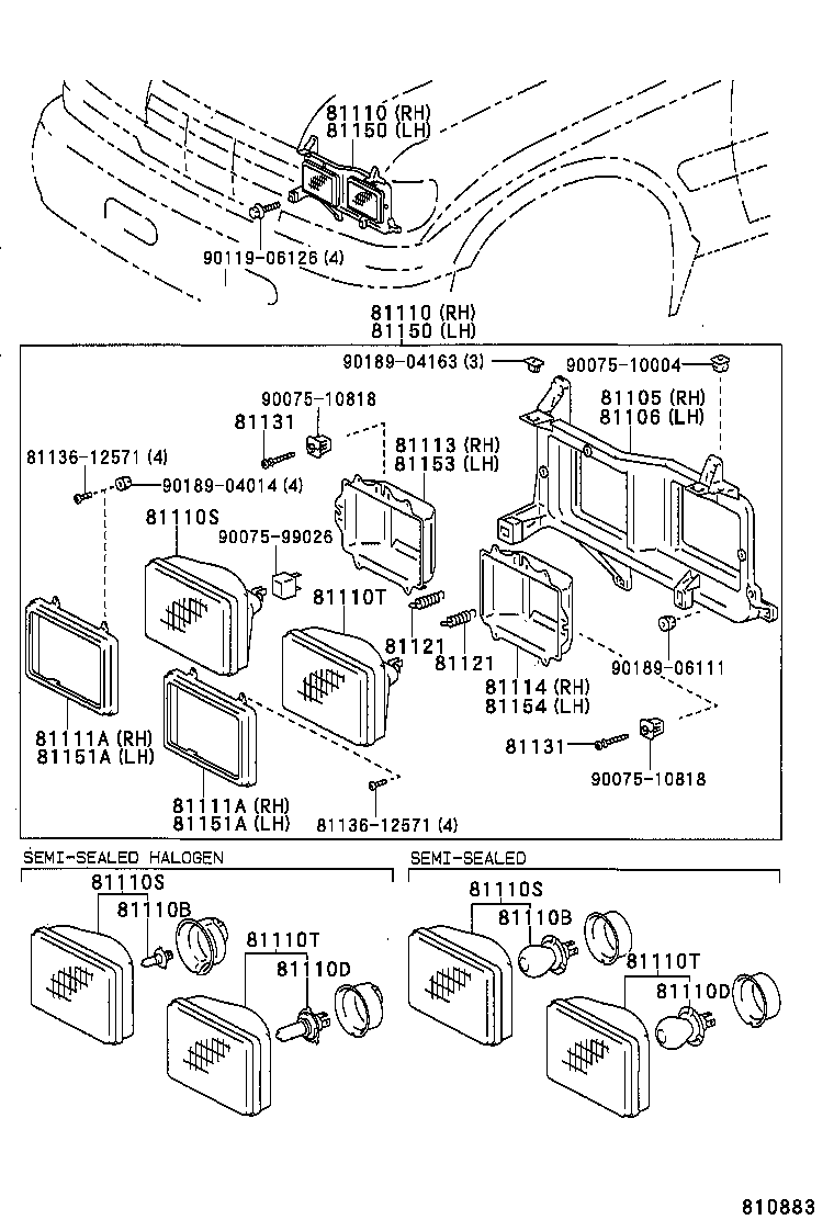 81110-60741 HEADLAMP ASSY, RH product image
