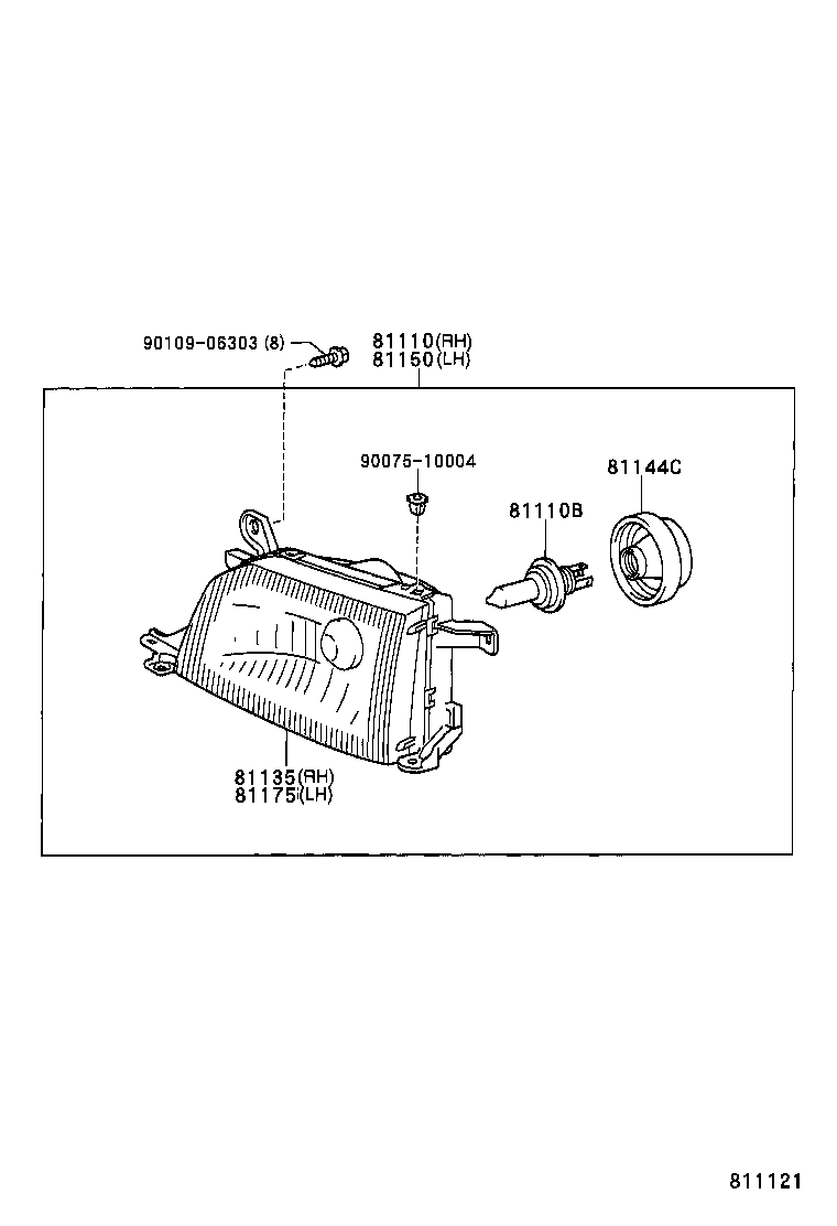 81110-60880 HEADLAMP ASSY, RH product image