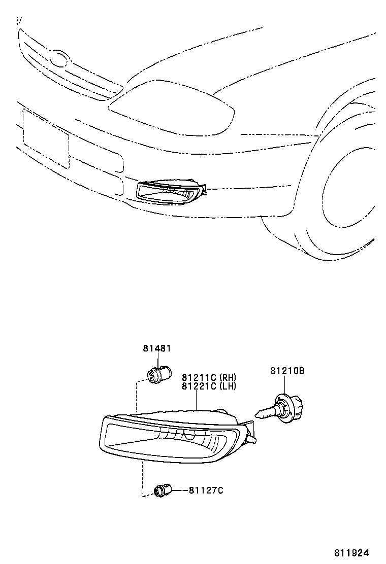 90075-10811 BEARING FOG LAMP product image