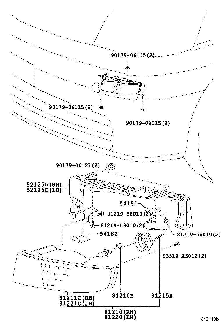 52125-58010 BRACKET, FOG LAMP MOUNTING, RH product image