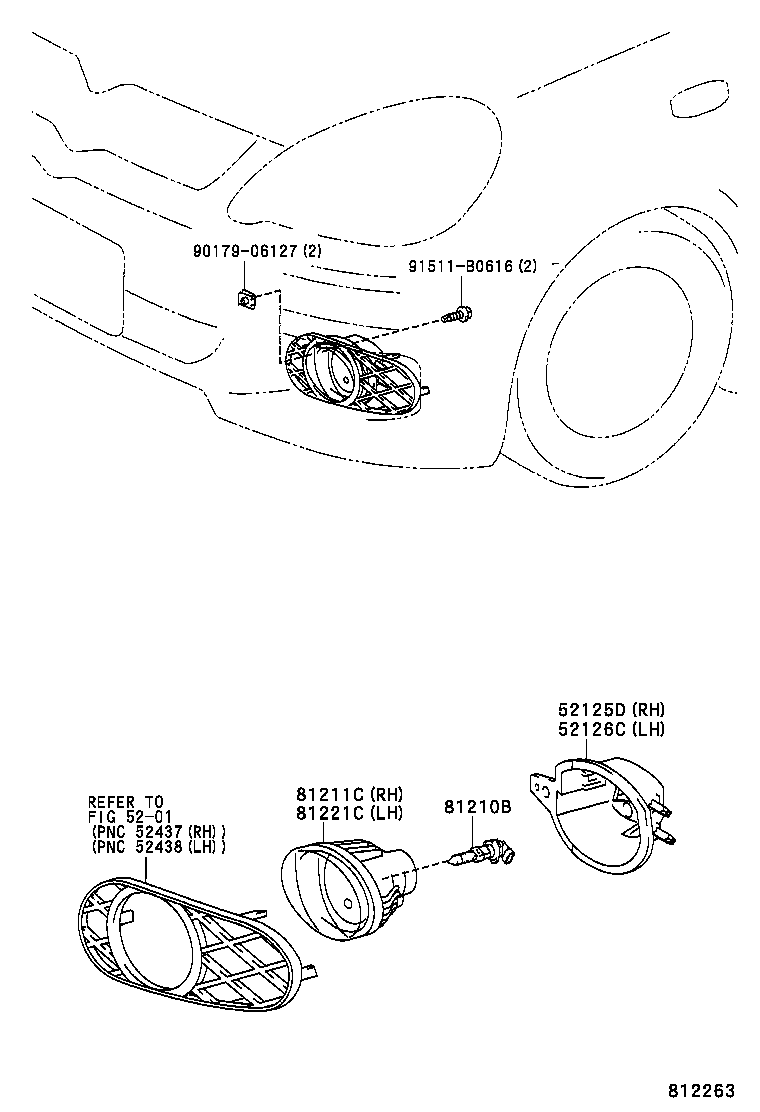 52125-52010 BRACKET, FOG LAMP MOUNTING, RH product image