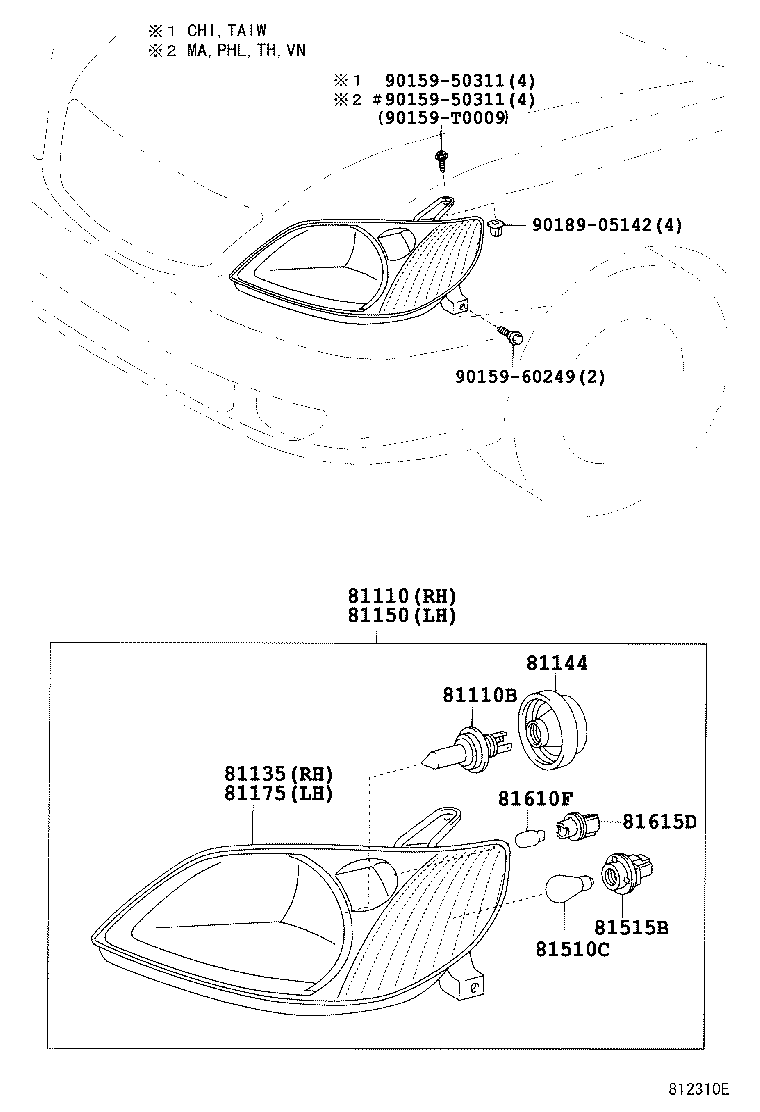 81110-0D151 HEADLAMP ASSY, RH product image