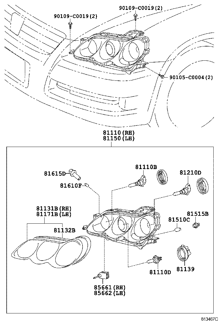 81110-0P030 HEADLAMP ASSY, RH product image