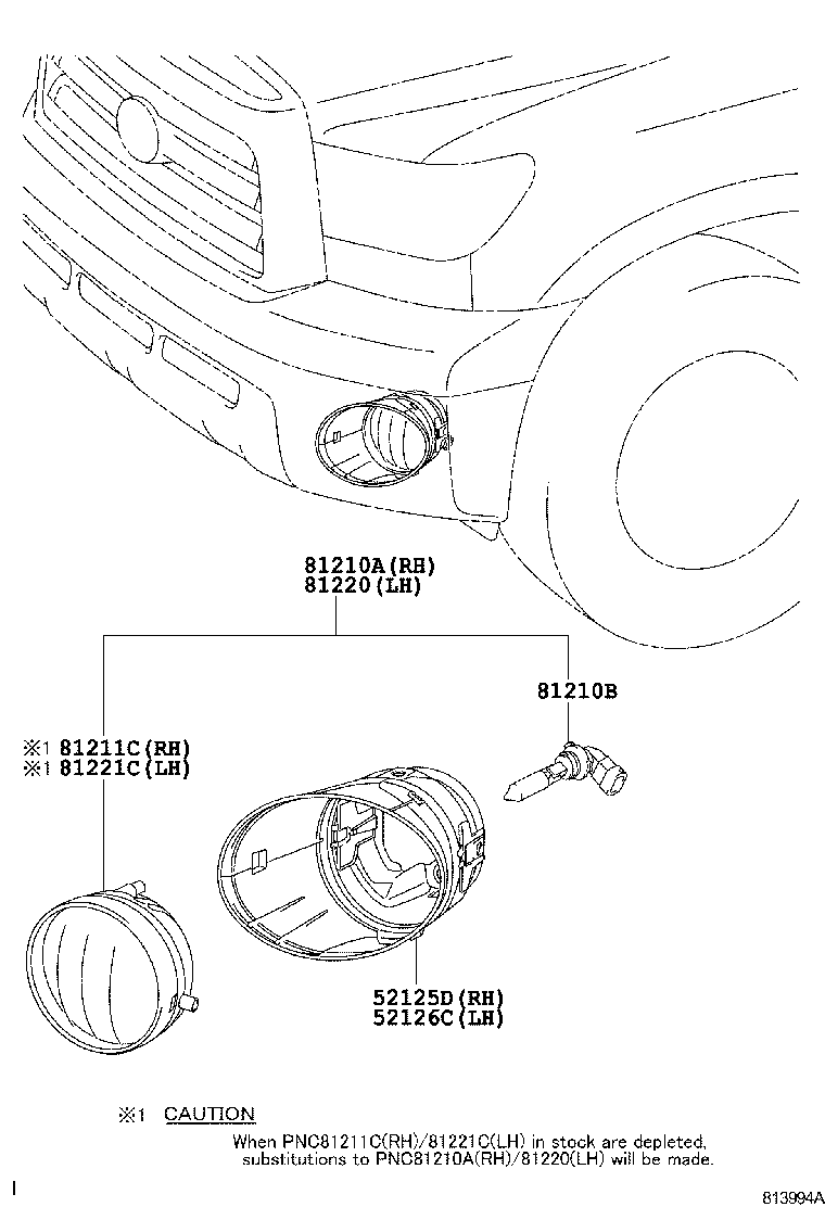 52125-0C020 BRACKET, FOG LAMP MOUNTING, RH product image