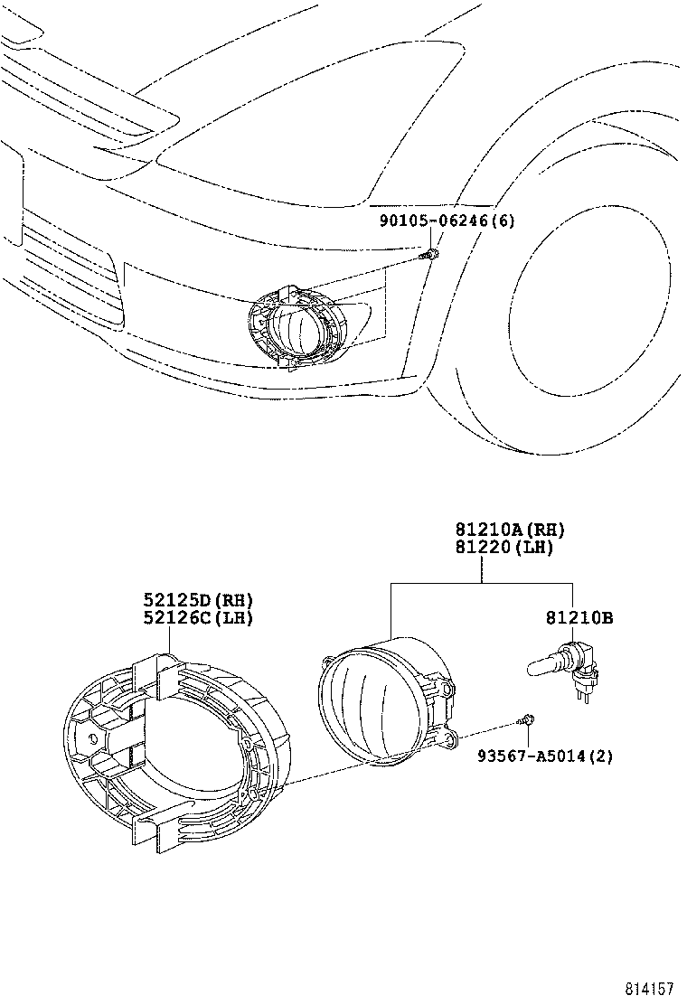 52125-0M010 BRACKET, FOG LAMP MOUNTING, RH product image