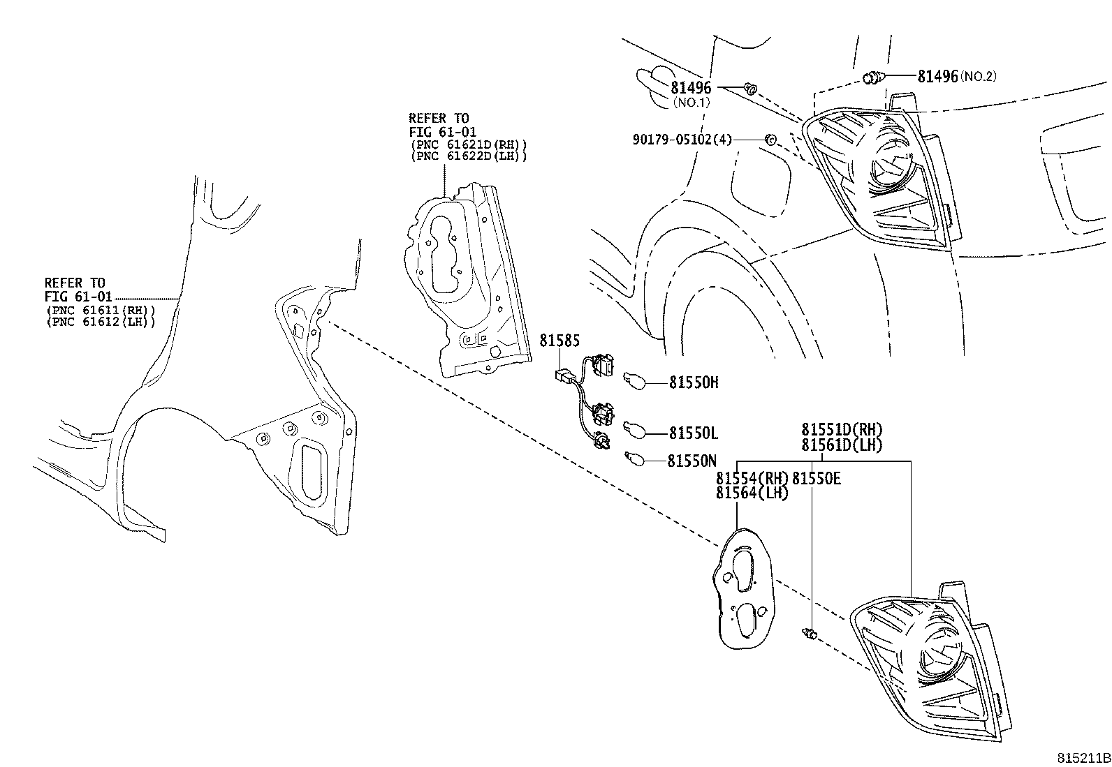 90075-91005 CLIP(FOR REAR COMBINATION LAMP) product image