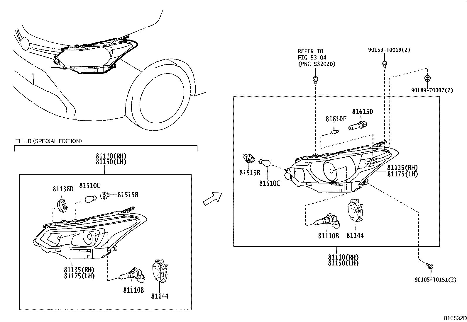 81110-0D830 HEADLAMP ASSY, RH product image