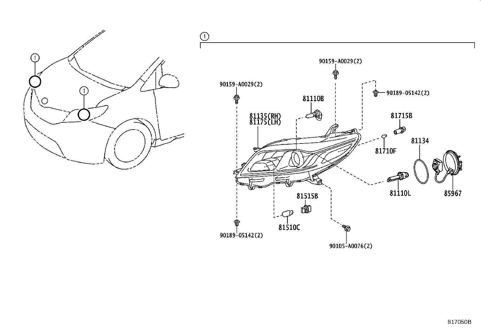 81110-08030 HEADLAMP ASSY, RH product image