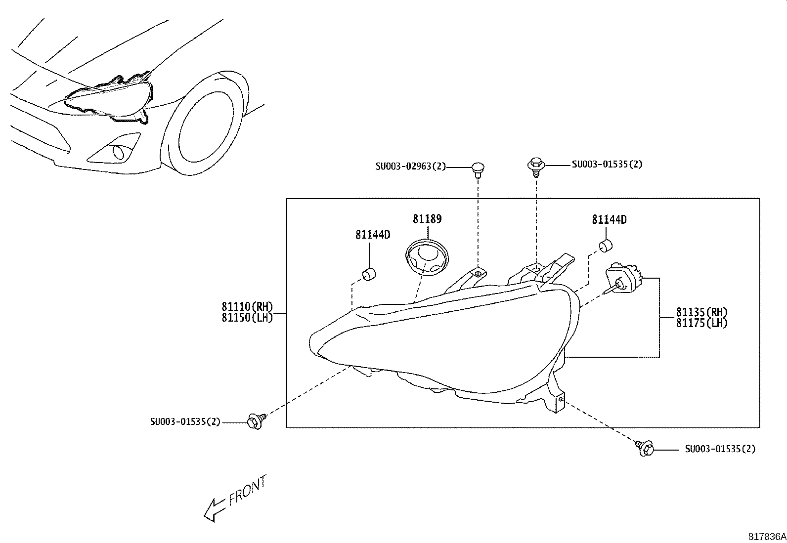 SU003-08035 HEADLAMP ASSY, RH product image