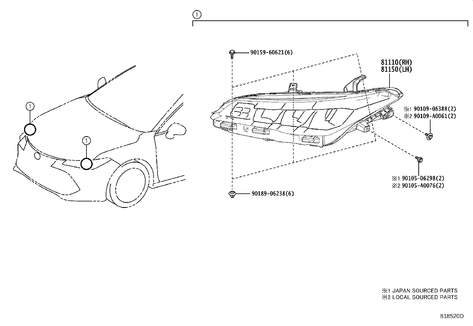 81110-07201 HEADLAMP ASSY, RH product image