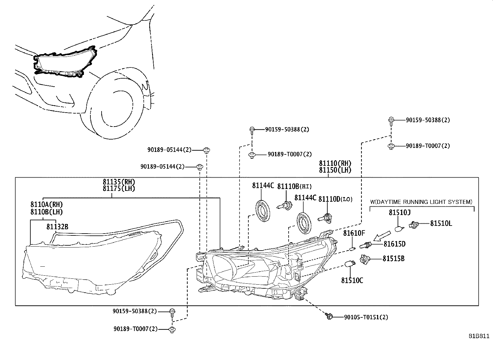 81110-YP501 HEADLAMP ASSY, RH product image