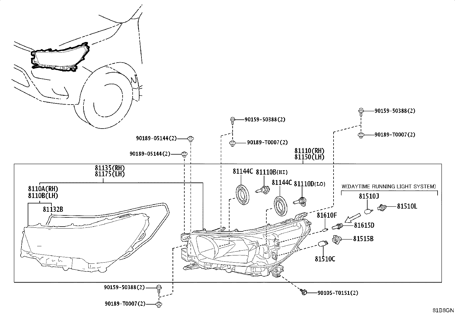 81110-YP552 HEADLAMP ASSY, RH product image