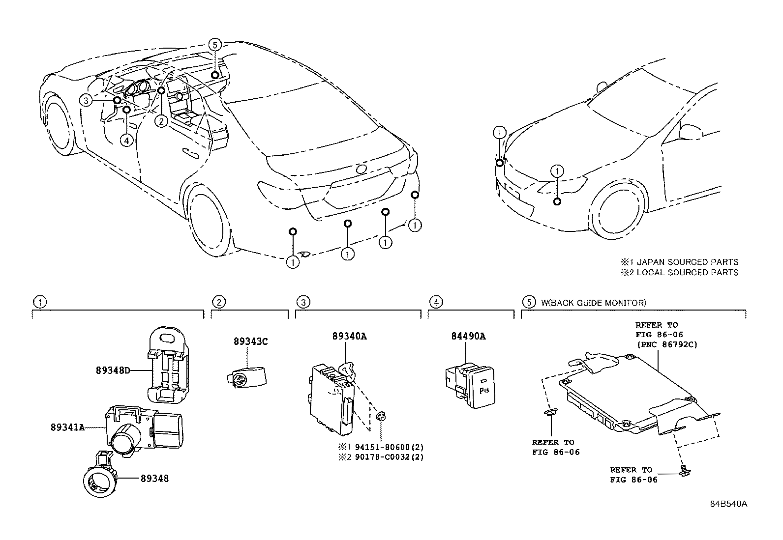 89348-33100-D2 RETAINER, ULTRASONIC SENSOR, NO.1 product image