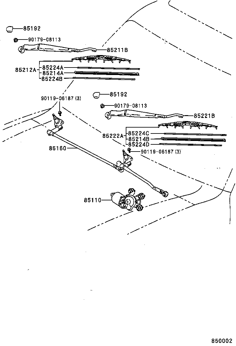 85212-60080 BLADE, FR WIPER, RH product image