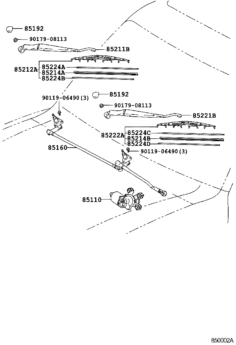 85214-53041 RUBBER, WIPER, LH product image