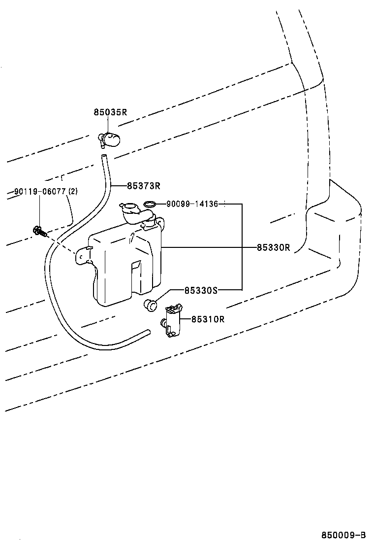85325-60090 JAR ASSY, REAR WASHER product image