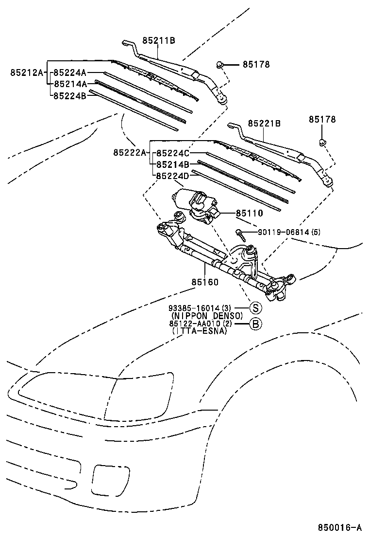 85214-AA050 RUBBER, WIPER, RH product image