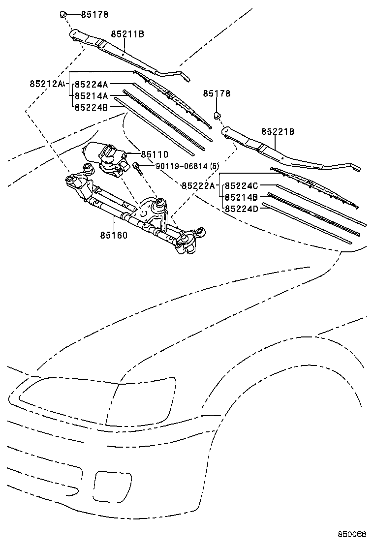 85214-33040 RUBBER, WIPER, RH product image