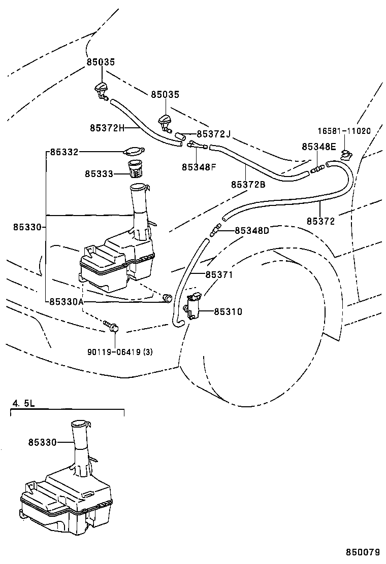 85316-33050 CAP, WINDSHIELD WASHER JAR product image