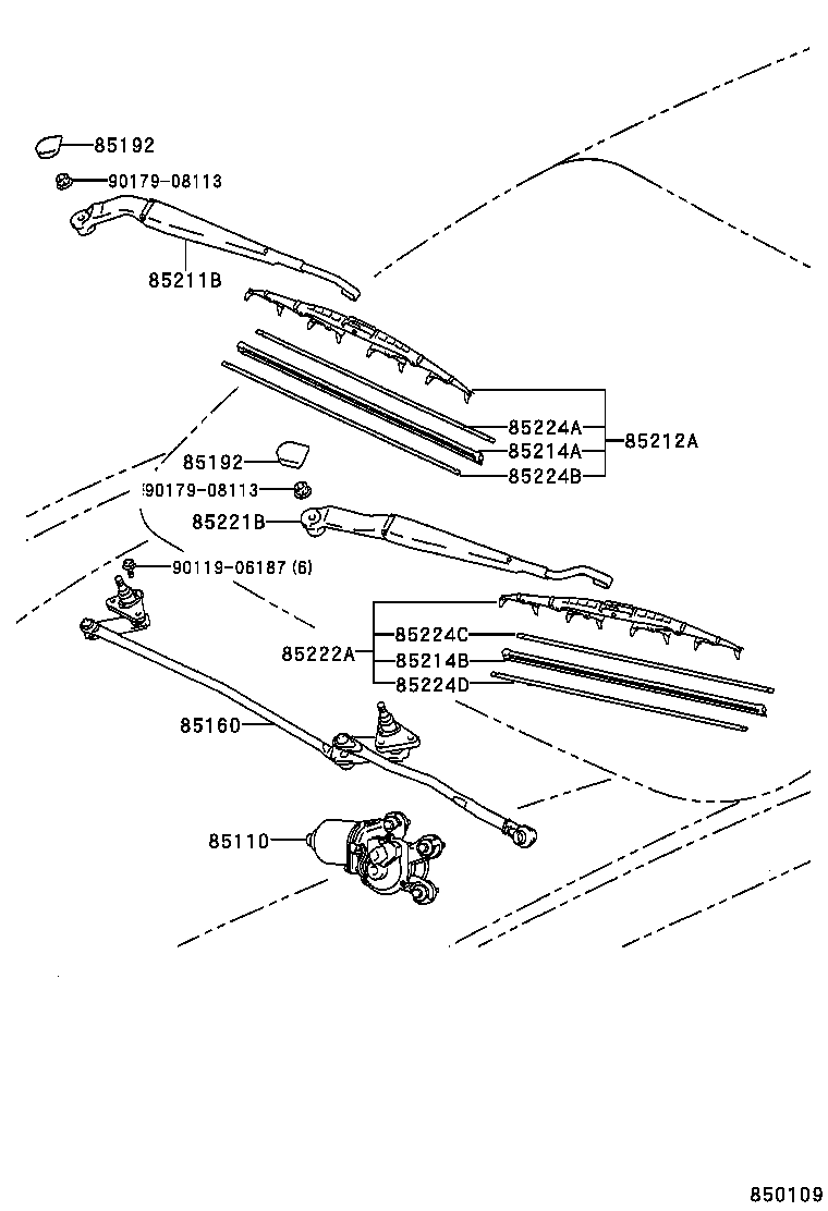 85214-0A010 RUBBER, WIPER, RH product image