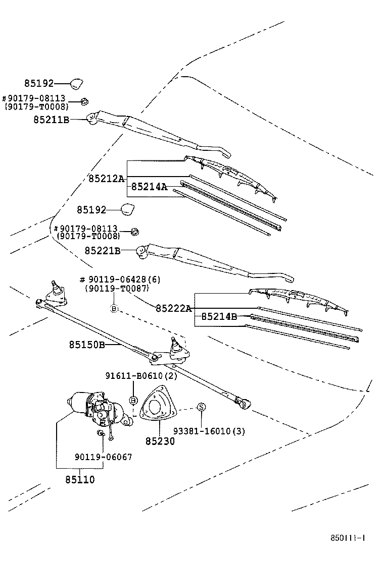 85214-0B040 RUBBER, WIPER, RH product image