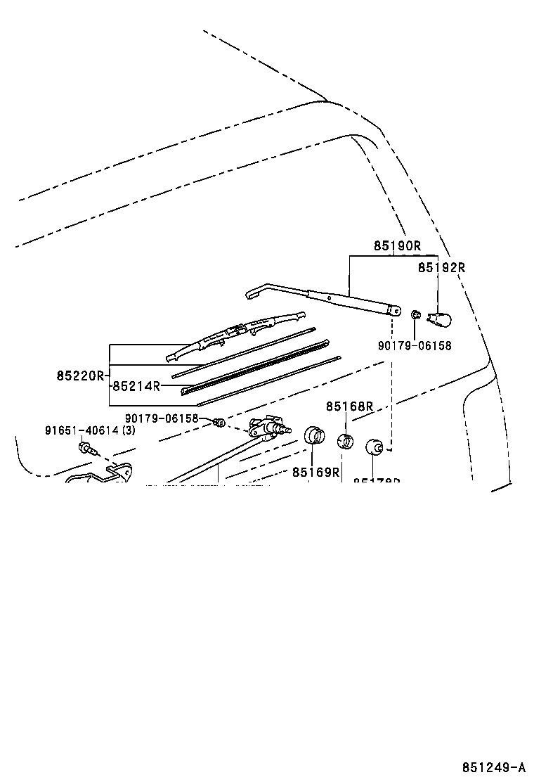 85242-0B020 BLADE ASSY, REAR WIPER product image