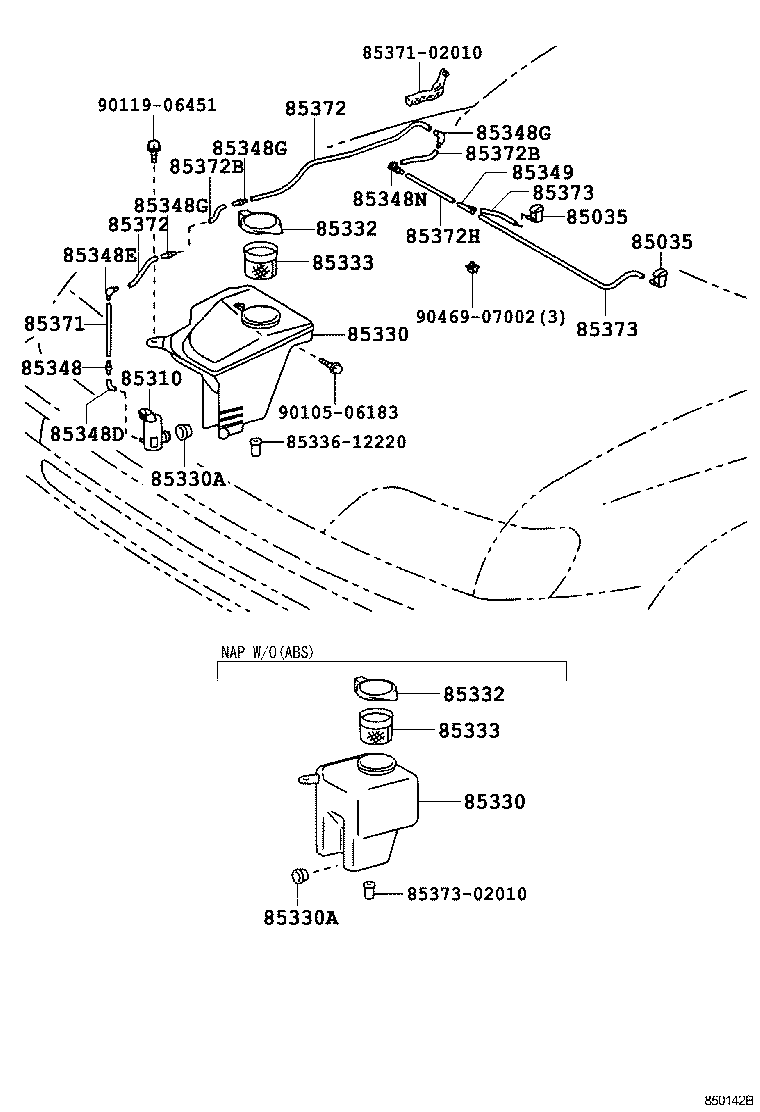 85315-02010 JAR ASSY, WINDSHIELD WASHER product image