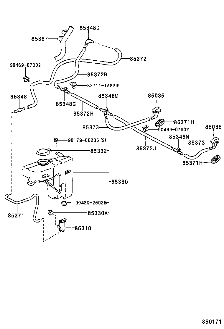 85315-40040 JAR ASSY, WINDSHIELD WASHER product image