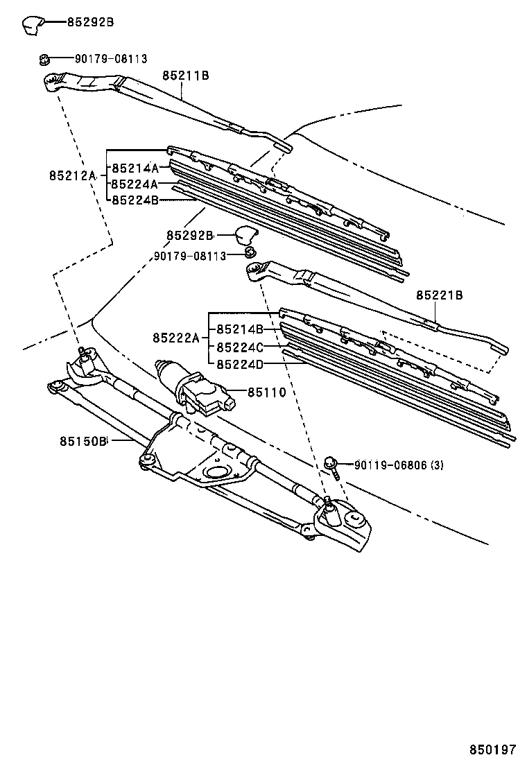 85110-20870 MOTOR ASSY, WINDSHIELD WIPER product image