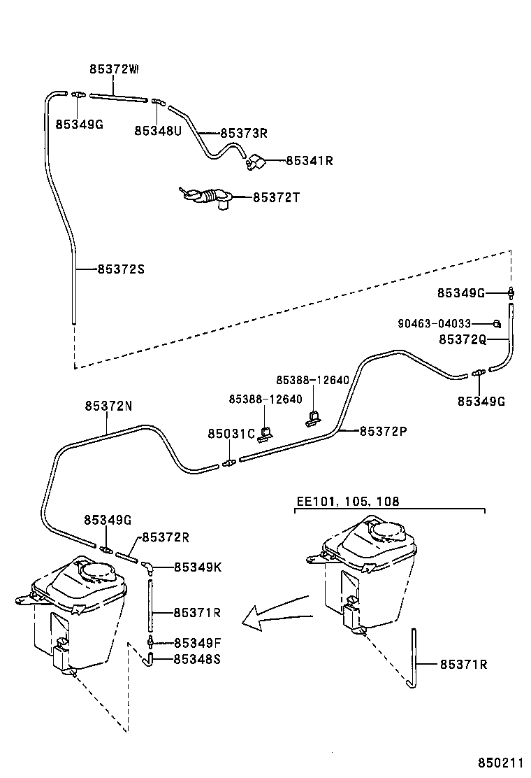 85391-12010 NOZZLE SUB-ASSY, REAR WASHER product image